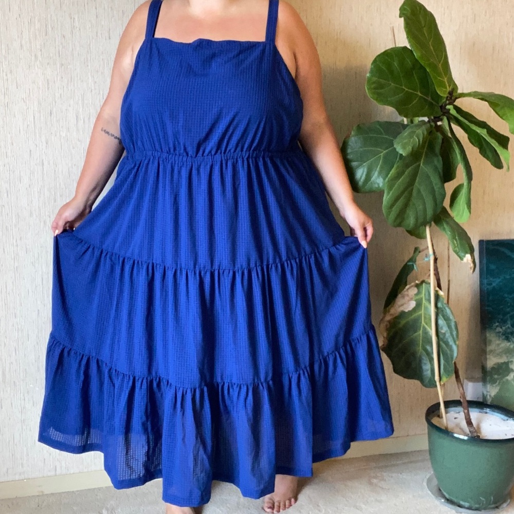 Blue & Black Checkered Maxi Dress (NBW)